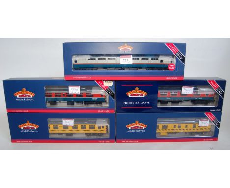 Bachmann for Modelzone 39-3502 2 coach pack BR Mk2 mobile track assessment coaches (M-BM), 39-0752 Mk1 re-railing equipment c
