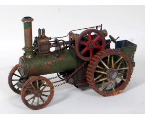 1 inch gauge kit built coal fired traction engine, single cylinder, 2 speed, well engineered but badly stored, for restoratio