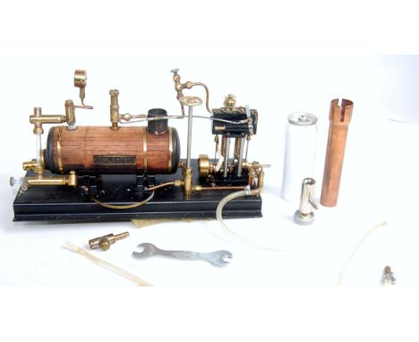 A Maxwell Hemmens precision steam model of The Caton twin marine engine and boiler in the original foam packed all-card box, 