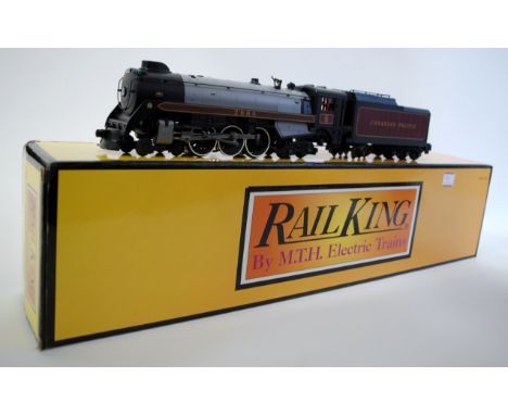 Railking by MTH Canadian Pacific maroon no 2864 Royal Hudson engine and tender with instructions, fitted with protosound syst