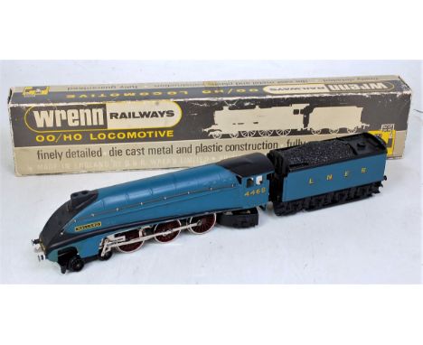 A Wrenn Railways W2210 LNER blue class A4 engine and tender 'Mallard', a few small chips to raised edges, with instructions (