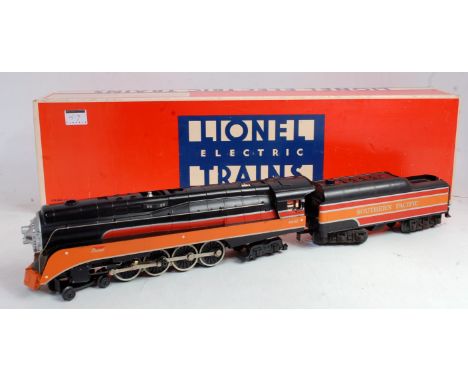 Lionel 3-rail Ref 6-8307 Southern Pacific "Daylight" 4-8-4 engine and tender black/red/orange livery No 4449 electronic steam