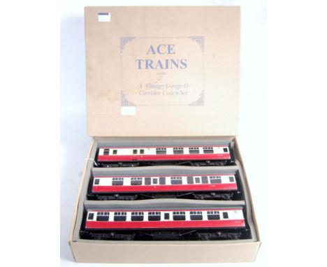 Ace Trains BR MK1 coach set containing E21089 brake composite, composite M15578 and 3rd M24123, minor chips and scratches, bo