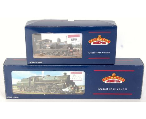 A Bachmann 31-P2A BR lined black standard class 4MT No. 75072 (G-BG) together wtih 31-056 BR black class J72T No. 69025 (G-BG