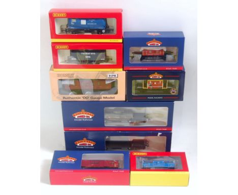 Nine mixed wagons to include Bachmann, Hornby including Hornby magazines by Dapol LMS stove "R" in BR crimson, shark brake va