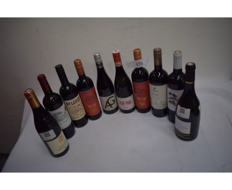 10 x assorted bottles of French red wine including 2 x Dom Boyar Deer Point Cabernet Sauvignon 2020 (C17) (10)