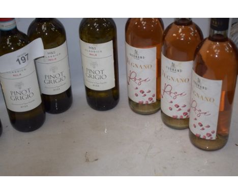 5 x M&amp;S Classic No. 4 Pinot Grigio 2022 wine and 4 x bottles of Fugnano rose 2021 wine (ES16) (9)