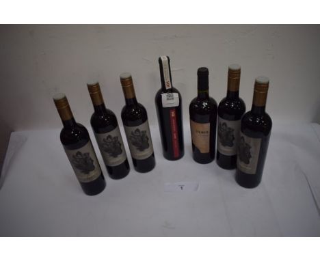 7 x assorted of red wine comprising 5 x Man Meets Mountain, Malbec Mendoza 2023, 1 x Church Road Cabernet Sauvignon 2021 and 