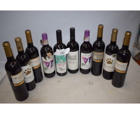 10 x assorted bottles of red wine including 4 x Red Velvet Douro 2020 (ES17) (10)