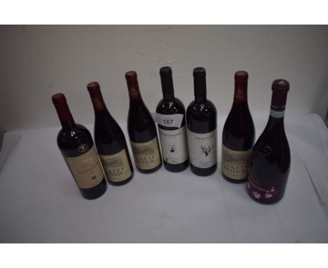 7 x assorted bottles of red wine comprising 3 x Rickety Bridge, South African Shiraz 2019, 1 x Carvinea Negroamaro 2019 Salen