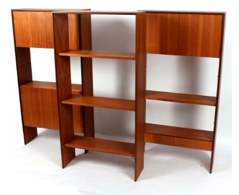 G Plan, a group of three bookshelves, various sizes and configurations, label to inside door   Condition Report:  One upper s