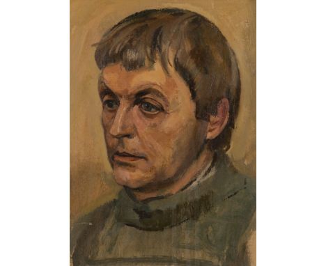 George Chapman (British 1908-1994)/Portrait of Eric Ayers/signed and inscribed verso/oil on board, 36cm x 25cm/Note: Eric Aye
