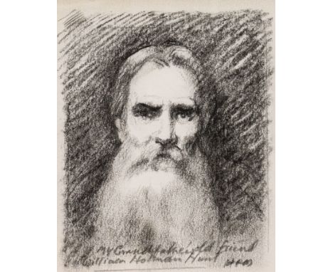 Raoul Millais (British 1901-1999)/Portrait of William Holman Hunt/signed with monogram and inscribed by the artist 'My grandf