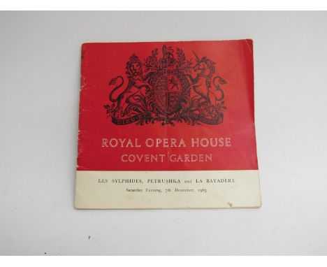 Rudolf Nureyev signed 1963 Royal Opera House, Covent Garden programm Les Sylphides, Petrushka and La Bayadere
