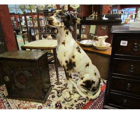A large ceramic Pointer dog, 75cm tall