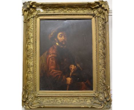 19th century, a portrait of a gentleman, oil on metal, 39 x 28.5 cm