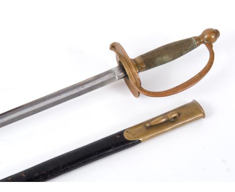 A US bandsman's sword, the blade marked Ames Msg Co Chicopee Mass and US GWC 1864, with a simulated wire bound grip, with a l