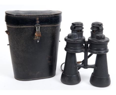 A pair of German Kriegsmarine VII x50 beh Leitz-Wetzlar binoculars, cased See illustration  Condition report ReportPlease not