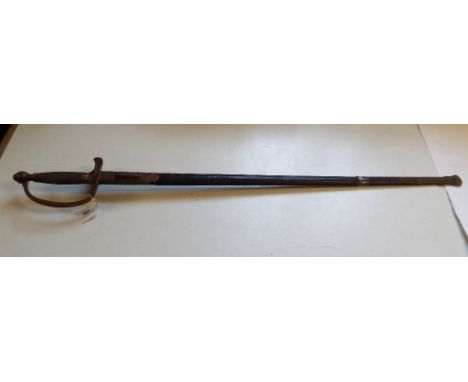 A US bandsman's sword, the blade marked Ames Msg Co Chicopee Mass and US GWC 1864, with a simulated wire bound grip, with a l