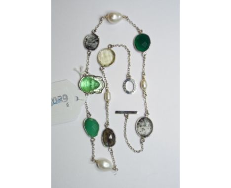 A Via Seres sterling silver and glass cameo Minerva necklace, boxed
