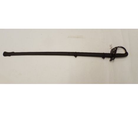 A Queen Victoria light infantry type sword, the blade marked Mewers & Mortimers, Conduit St, London, with a metal scabbard Co