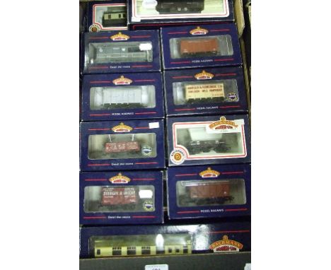 Assorted Bachmann Branch-Line 00 gauge coaches, wagons and rolling stock, all boxed (box)