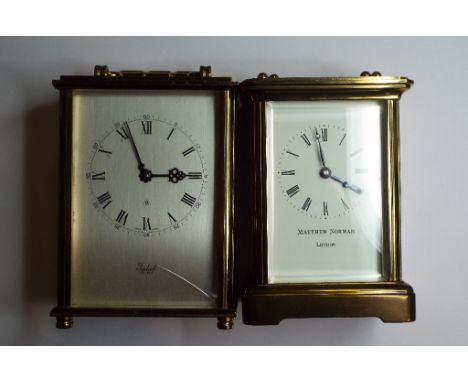 A Matthew Norman brass carriage clock, and another carriage clock (2)