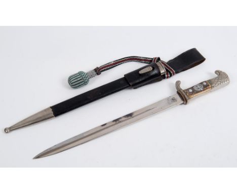 A German World War II Police ceremonial bayonet, the blade stamped Alexander Coppel, Solingen, the guard marked SMI(?) 335, w