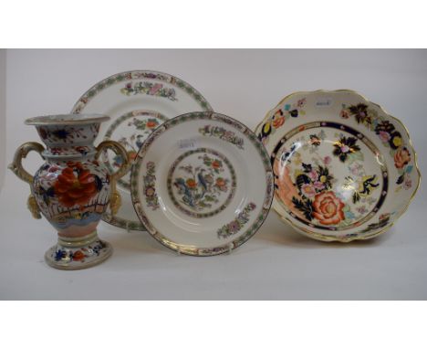 A Wedgwood Kutani Crane pattern part dinner service, a Mason's Ironstone Imari pattern bowl, and similar ceramics (2 boxes) C