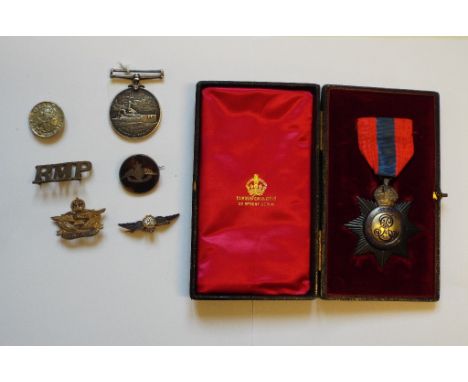 An Imperial Service Medal, boxed, a box for a DFC, a Long Service and Good Conduct Medal (E VII R), awarded to 65015 W Thomps