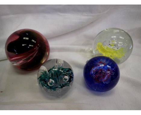 Three Caithness paperweights, Millennium, Starwatch, Moonflower, and Momentum. UK P&amp;P Group 2 (£20+VAT for the first lot 