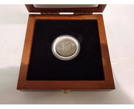 1887 lustrous silver shilling of Queen Victoria, boxed. UK P&amp;P Group 1 (£16+VAT for the first lot and £2+VAT for subseque