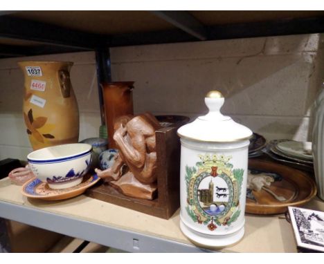 Shelf of mixed ceramics. Not available for in-house P&amp;P 