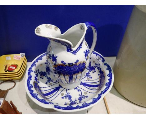 Ironstone basin and jug. Not available for in-house P&amp;P 