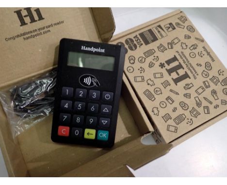 Two Hilite BP-50 blue pad hand point card terminals, new old stock. Not available for in-house P&amp;P 