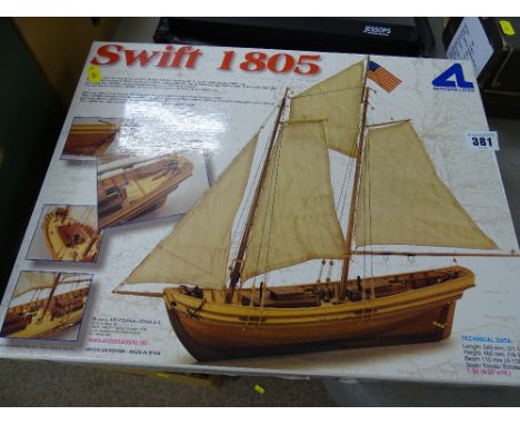 Boxed Swift 1805 model boat for assembly
