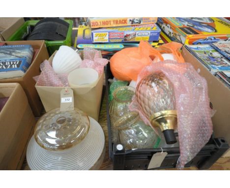 A Collection of glass light shades and fittings.