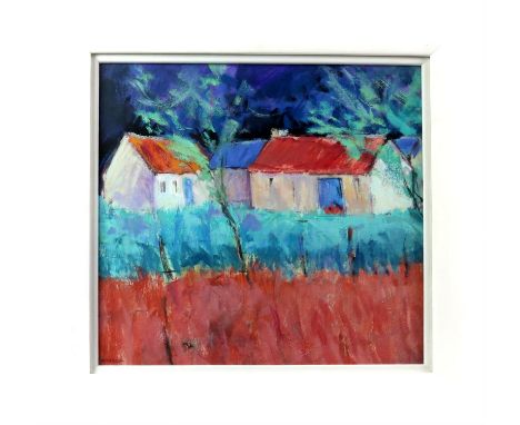 * ALAN R ANDERSON DA MCSD FRSA (SCOTTISH b 1940), FARM BUILDINGS, APPIN oil on board, signed; titled on artist label verso 38