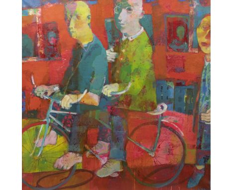 ANDREI BLUDOV (UKRAINIAN b 1962), TANDEM acrylic on canvas, signed, further inscribed with title and dated 2010 verso 125cm x