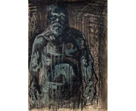 * PETER HOWSON OBE (SCOTTISH b 1958), UNTITLED pastel on paper, signed 41cm x 30cm Unframed, along with a poster for the Scot