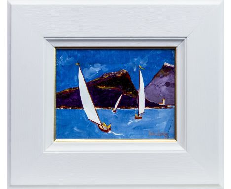 IAIN CARBY, GUIDING LIGHT oil on canvas, signed, further signed and titled verso 20cm x 25cm Framed