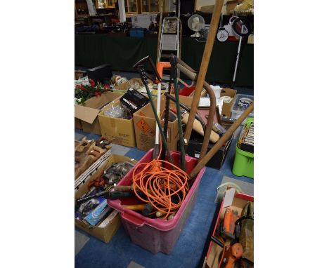 A Box of Garden Tools 