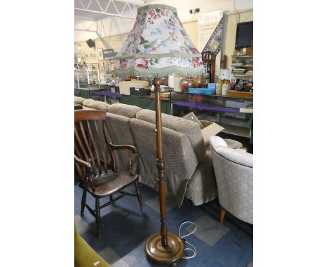 An Edwardian Oak Standard Lamp 
