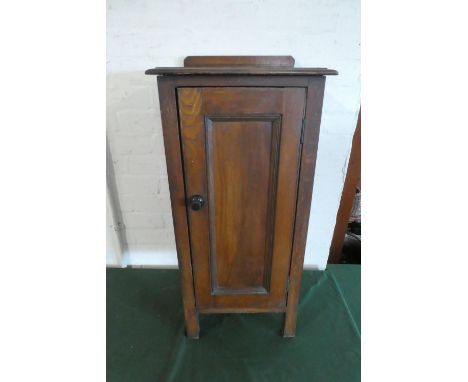 An Edwardian Oak Two Shelf Cabinet with Panelled Door, 76cm High 