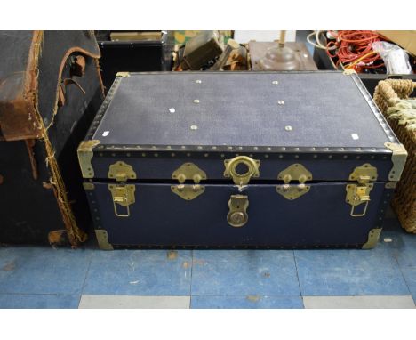 A Modern Brass Mounted Travelling Trunk, 83cm Wide 