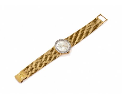 ETERNA MATIC, A LADY'S DIAMOND SET 'SAHIDA' WRISTWATCH CIRCA 1964 The circular dial with baton markers in a single cut diamon