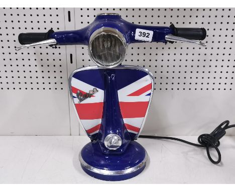 A Vespa scooter design table lamp, H. 33cm.