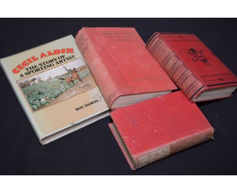 A collection of four books, various hunting subjects, comprising: Silk & Scarlett, by The Druid; Handley Cross, by the Author