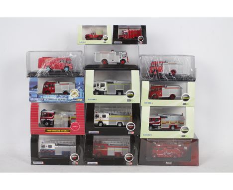 Oxford Diecast - 14 boxed diecast 'Fire &amp; Emergency' themed model vehicles in 1:76 scale. Lot includes Oxford Diecast #76