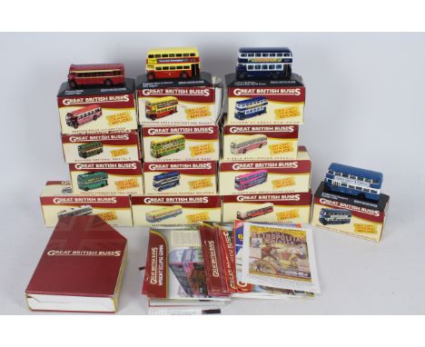 Atlas Editions - A fleet of 13 1:76 scale diecast model buses from the Atlas Editions 'Great British Buses' range. Lot includ